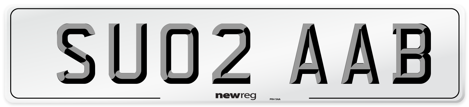 SU02 AAB Number Plate from New Reg